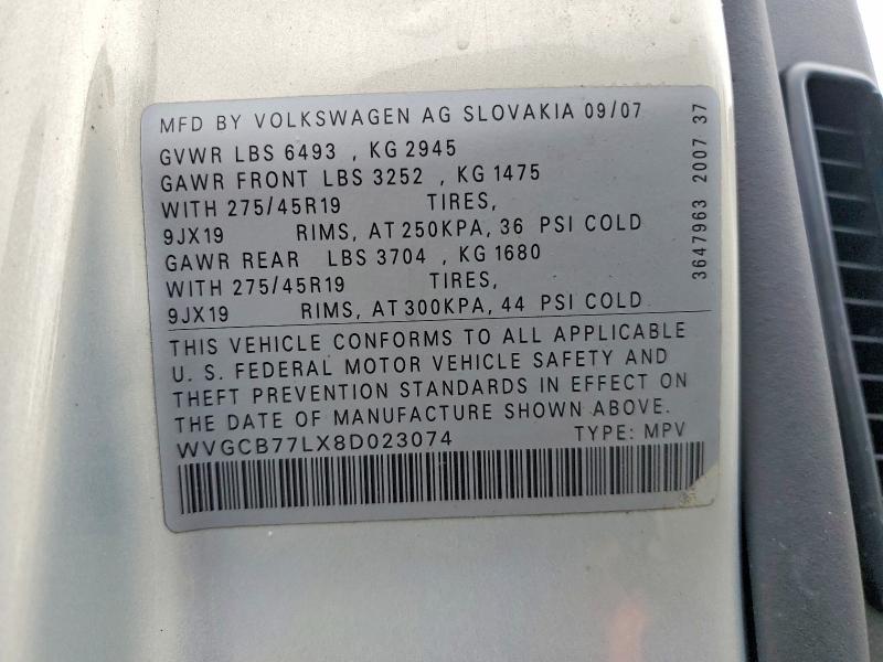 Aukcja sprzedaży 2008 Volkswagen Touareg 2, vin: WVGCB77LX8D023074, numer aukcji: 56035926
