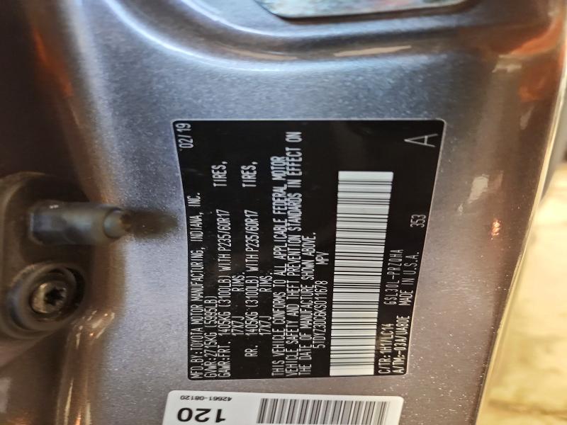 Продаж на аукціоні авто 2019 Toyota Sienna, vin: 5TDYZ3DC6KS011678, номер лоту: 55572616