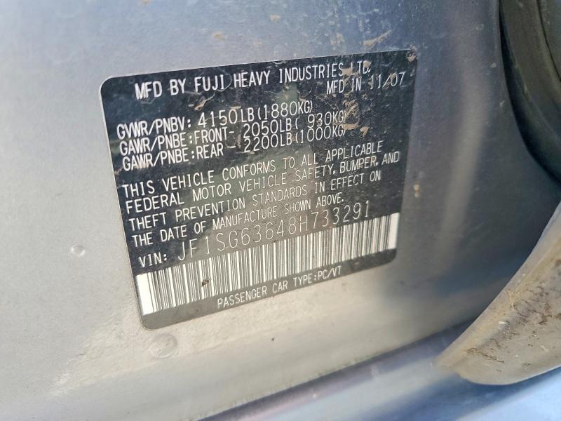Auction sale of the 2008 Subaru Forester, vin: JF1SG63648H733291, lot number: 57242426