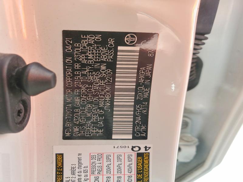 56504556 :رقم المزاد ، JTNKHMBX7M1122109 vin ، 2021 Toyota C-hr مزاد بيع