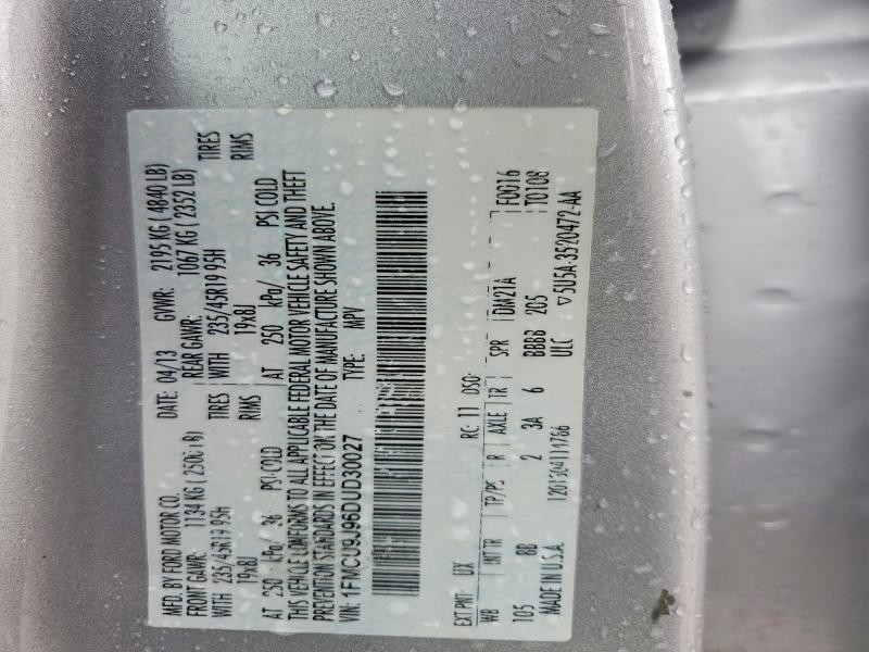 Aukcja sprzedaży 2013 Ford Escape, vin: 1FMCU9J96DUD30027, numer aukcji: 58490276