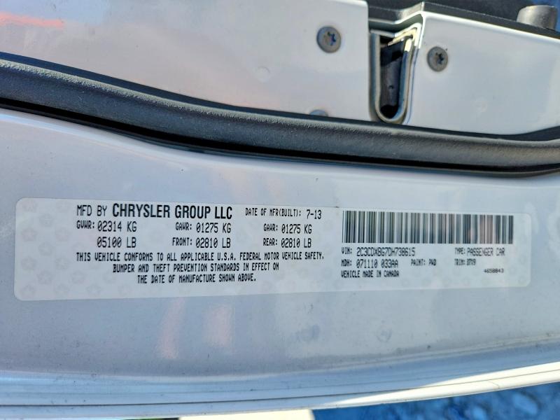 Продаж на аукціоні авто 2013 Dodge Charger, vin: 2C3CDXBG7DH738615, номер лоту: 56132566