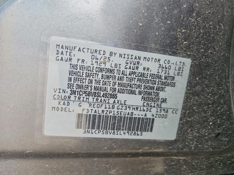 2025 Nissan Kicks Play მანქანა იყიდება აუქციონზე, vin: 3N1CP5BV8SL492865, აუქციონის ნომერი: 57151496