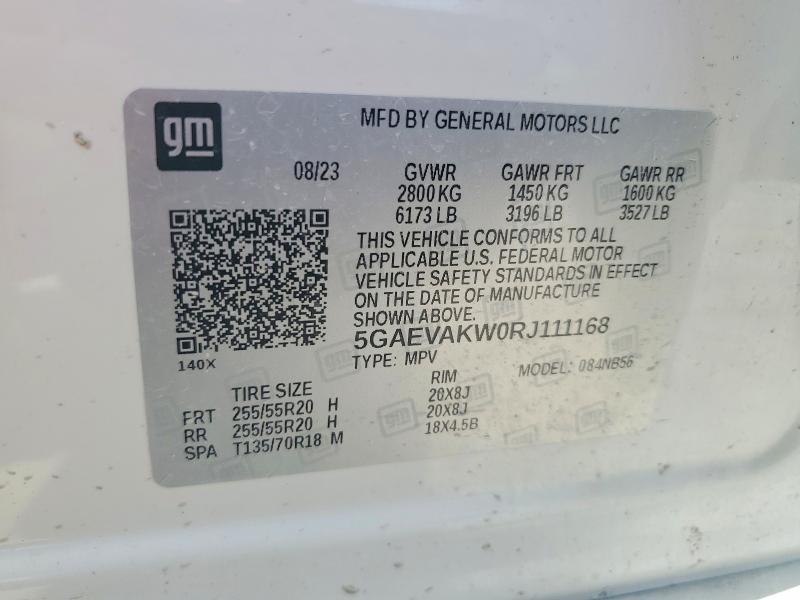 Aukcja sprzedaży 2024 Buick Enclave, vin: 5GAEVAKW0RJ111168, numer aukcji: 55881556