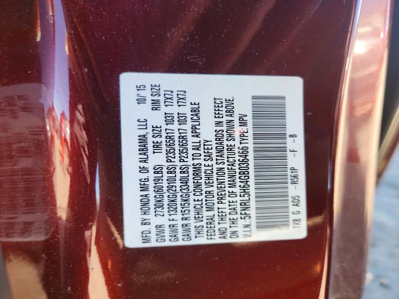 Aukcja sprzedaży 2016 Honda Odyssey, vin: 5FNRL5H64GB036466, numer aukcji: 57676106