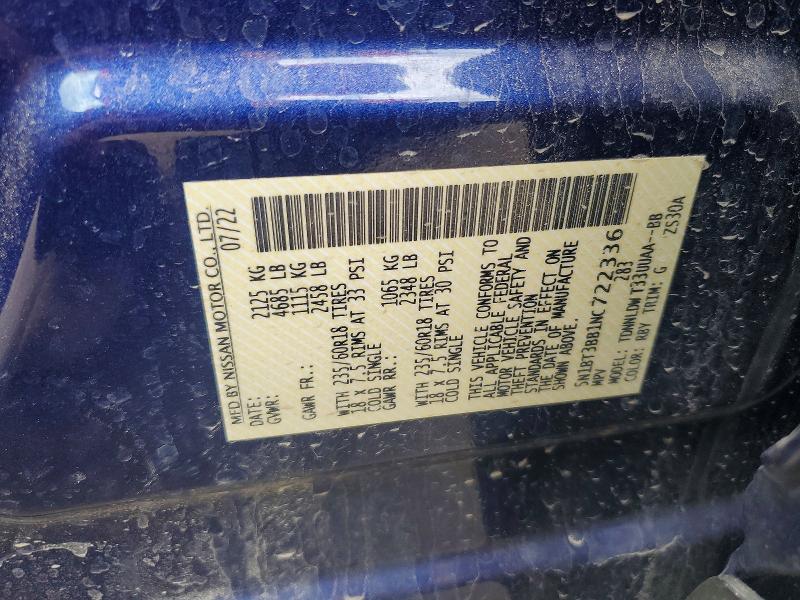 Продажа на аукционе авто 2022 Nissan Rogue, vin: 5N1BT3BB1NC722336, номер лота: 58933326