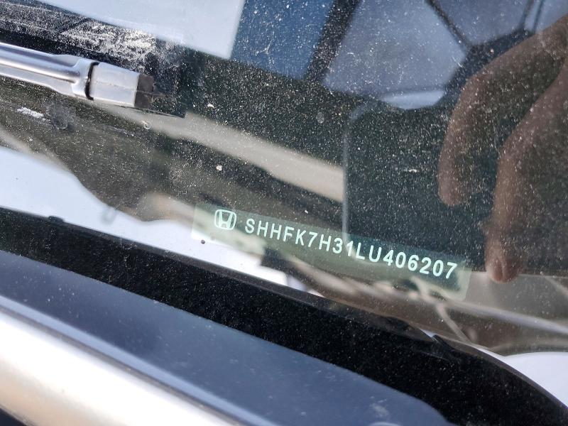 57425086 :رقم المزاد ، SHHFK7H31LU406207 vin ، 2020 Honda Civic مزاد بيع
