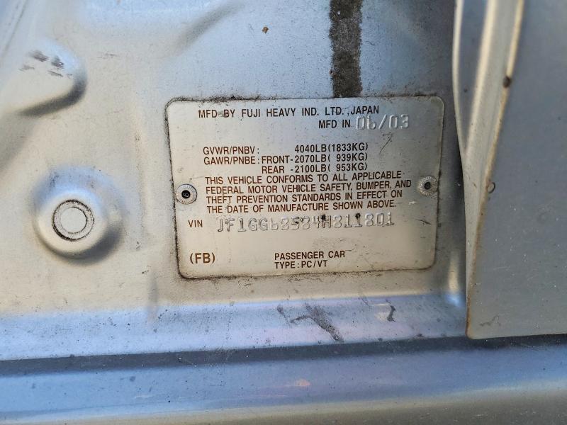 Продажа на аукционе авто 2004 Subaru Impreza, vin: JF1GG68584H811801, номер лота: 55202676