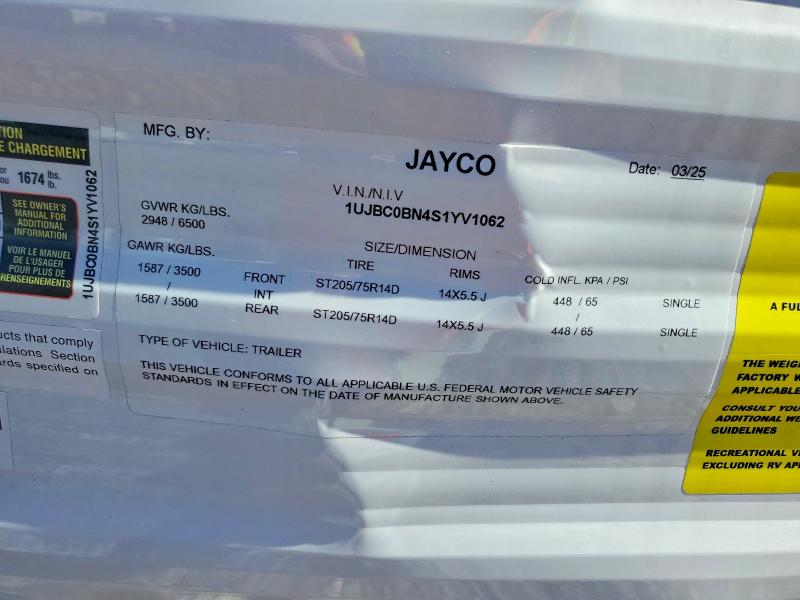Aukcja sprzedaży 2025 Jayco Jay Recreational Vehicle (rv), vin: 1UJBC0BN4S1YV1062, numer aukcji: 57312336