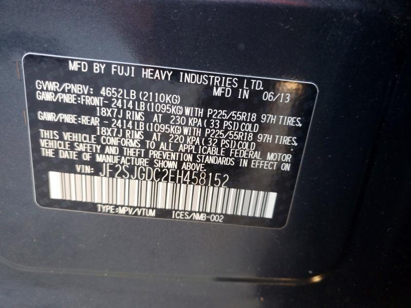 Aukcja sprzedaży 2017 Subaru Forester Limited W/c, vin: JF2SJGDC2EH458152, numer aukcji: 58225636