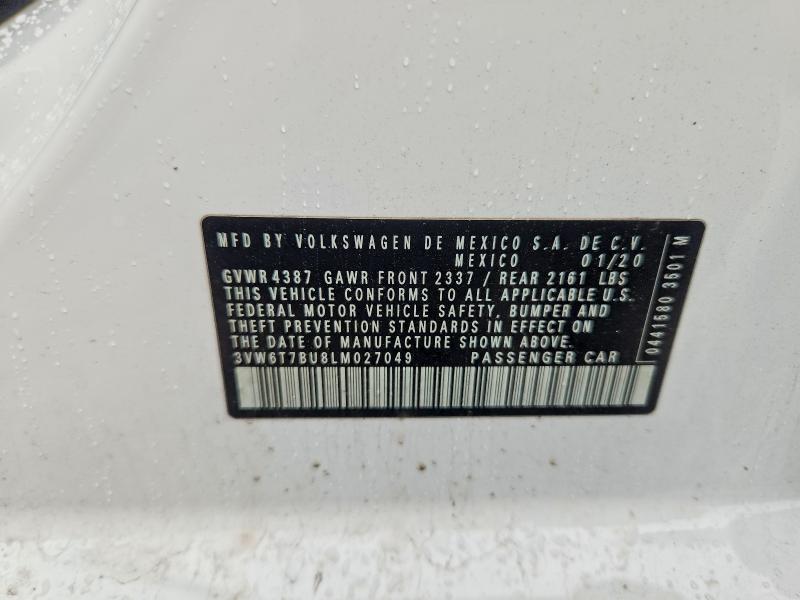 Продаж на аукціоні авто 2020 Volkswagen Jetta, vin: 3VW6T7BU8LM027049, номер лоту: 58394176