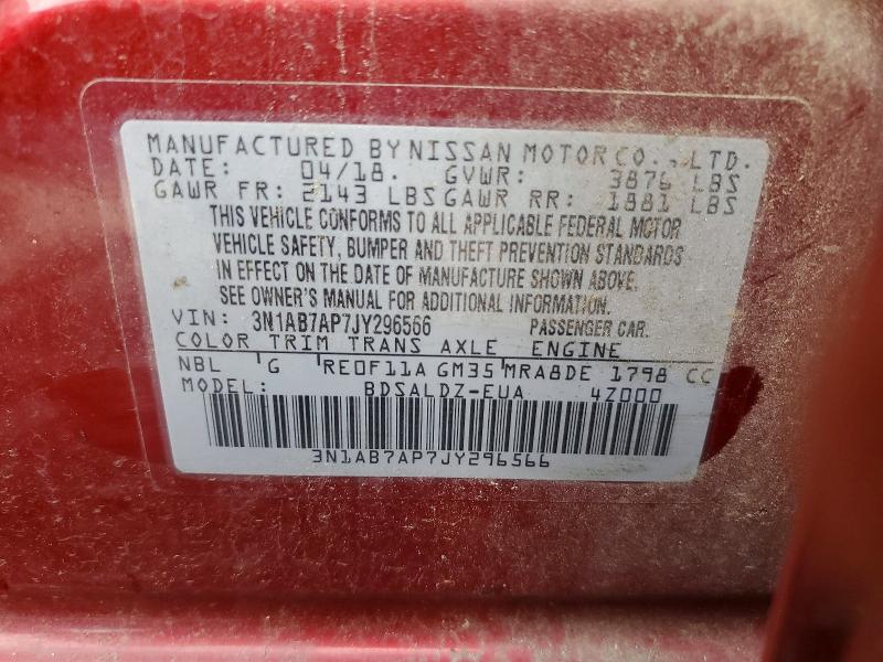Aukcja sprzedaży 2018 Nissan Sentra, vin: 3N1AB7AP7JY296566, numer aukcji: 57658186