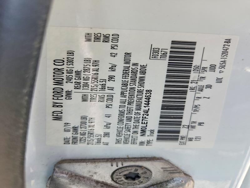 54334316 :رقم المزاد ، NM0LE7F24L1444638 vin ، 2020 Ford Transit Connect مزاد بيع