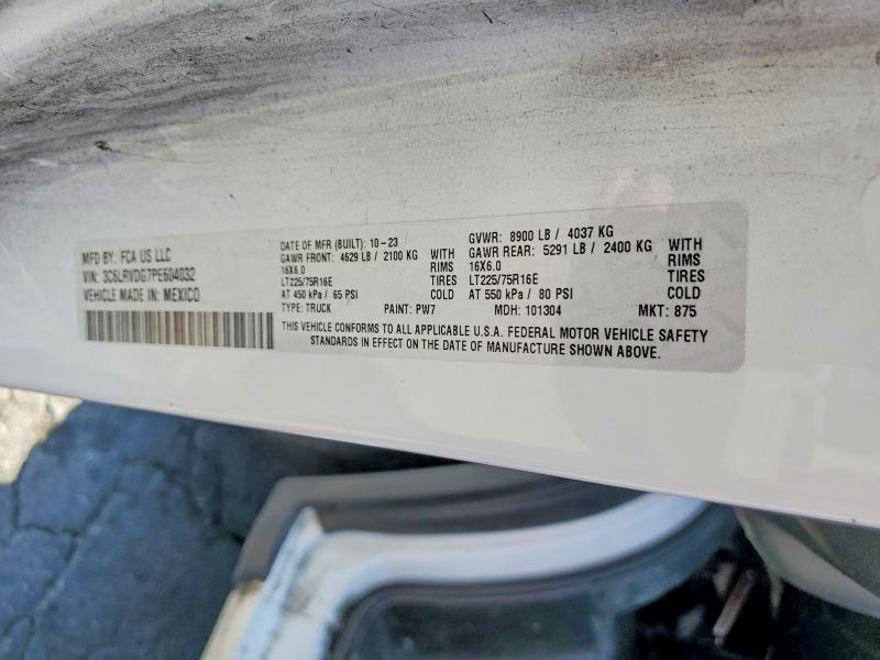 2023 Ram Promaster 2500 მანქანა იყიდება აუქციონზე, vin: 3C6LRVDG7PE604032, აუქციონის ნომერი: 56460586