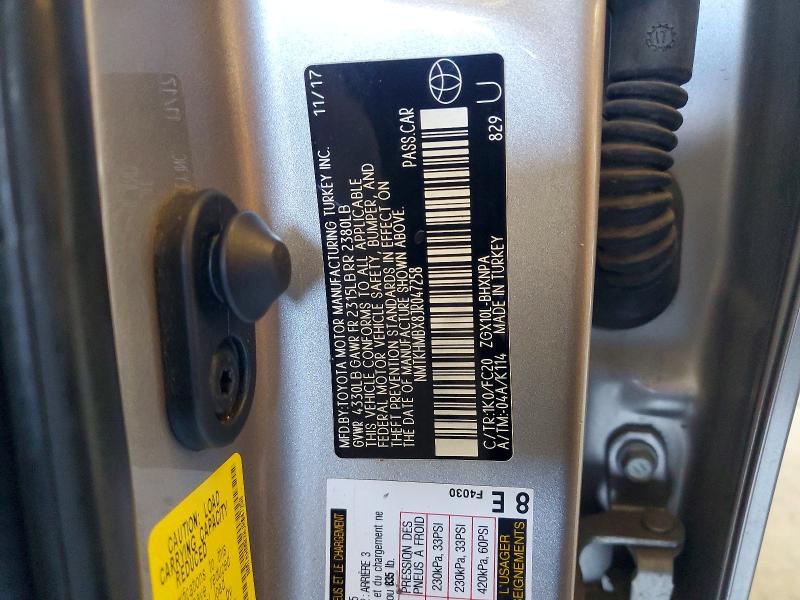 2018 Toyota C-hr მანქანა იყიდება აუქციონზე, vin: NMTKHMBX8JR047258, აუქციონის ნომერი: 57587616