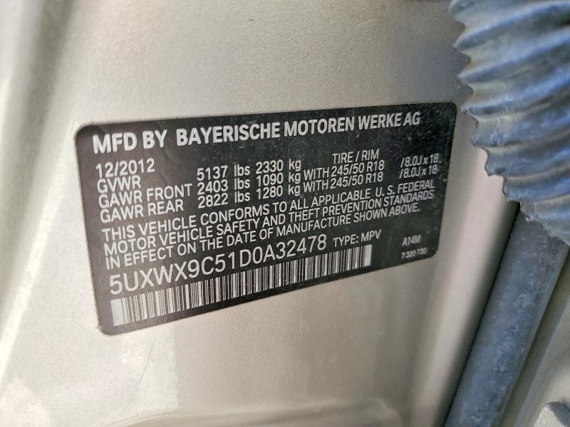 Продажа на аукционе авто 2013 Bmw X3, vin: 5UXWX9C51D0A32478, номер лота: 57150216
