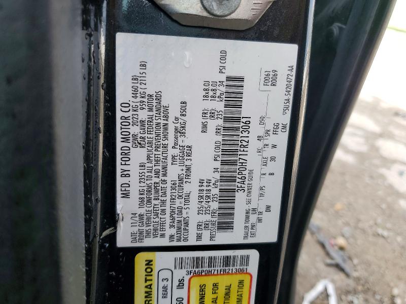 Продаж на аукціоні авто 2015 Ford Fusion, vin: 3FA6P0H71FR213061, номер лоту: 56575246