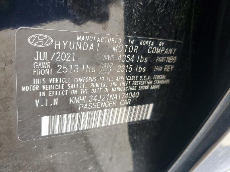 Продажа на аукционе авто 2022 Hyundai Sonata, vin: KMHL34J21NA174040, номер лота: 57290096