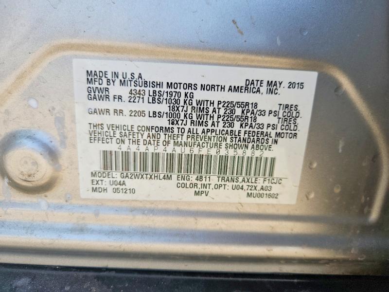 Aukcja sprzedaży 2015 Mitsubishi Outlander Sport, vin: 4A4AP4AU6FE035882, numer aukcji: 56442376