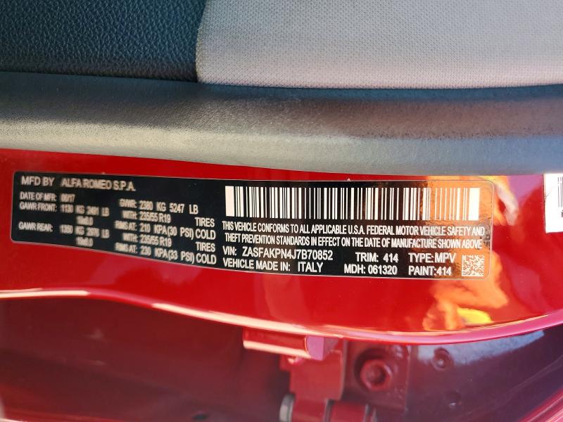 Aukcja sprzedaży 2018 Alfa Romeo Stelvio, vin: ZASFAKPN4J7B70852, numer aukcji: 56337666