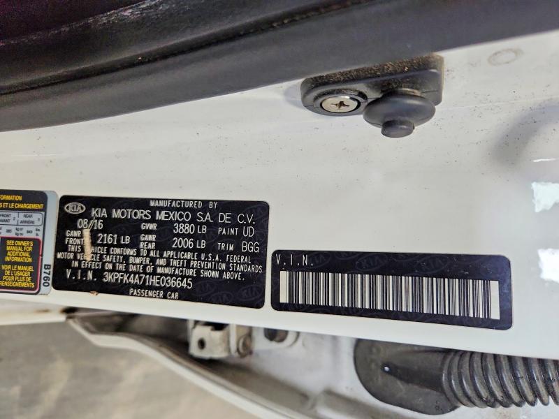 Продажа на аукционе авто 2017 Kia Forte, vin: 3KPFK4A71HE036645, номер лота: 58777526