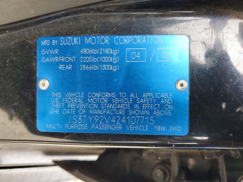 Продажа на аукционе авто 2002 Suzuki Xl7, vin: JS3TY92V424107715, номер лота: 54516186