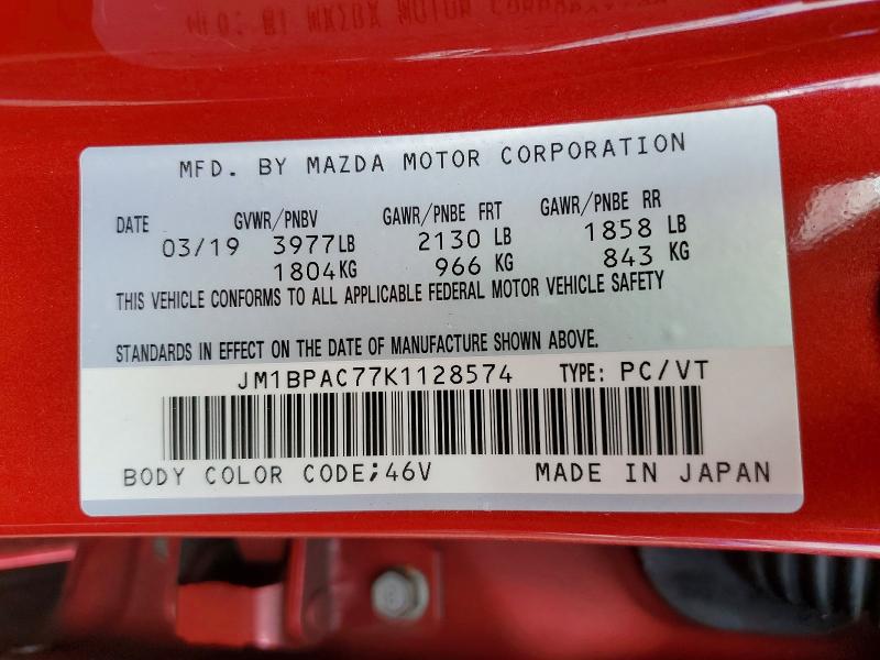 Продажа на аукционе авто 2019 Mazda 3, vin: JM1BPAC77K1128574, номер лота: 53780736