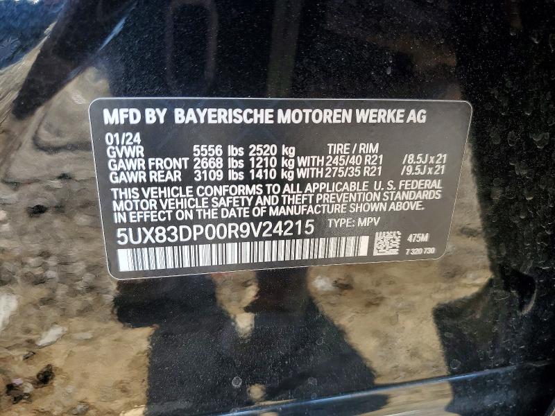 2024 Bmw X3 მანქანა იყიდება აუქციონზე, vin: 5UX83DP00R9V24215, აუქციონის ნომერი: 56274406
