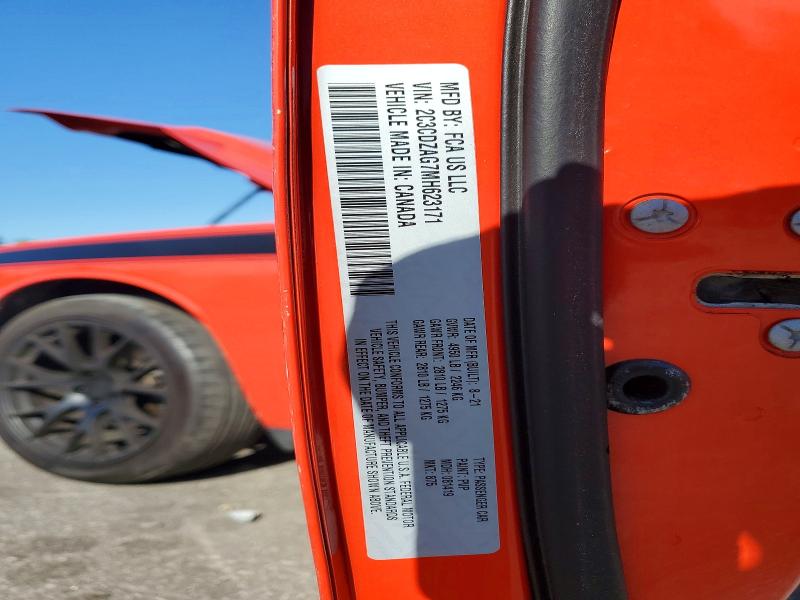 2021 Dodge Challenger მანქანა იყიდება აუქციონზე, vin: 2C3CDZAG7MH623171, აუქციონის ნომერი: 56316426