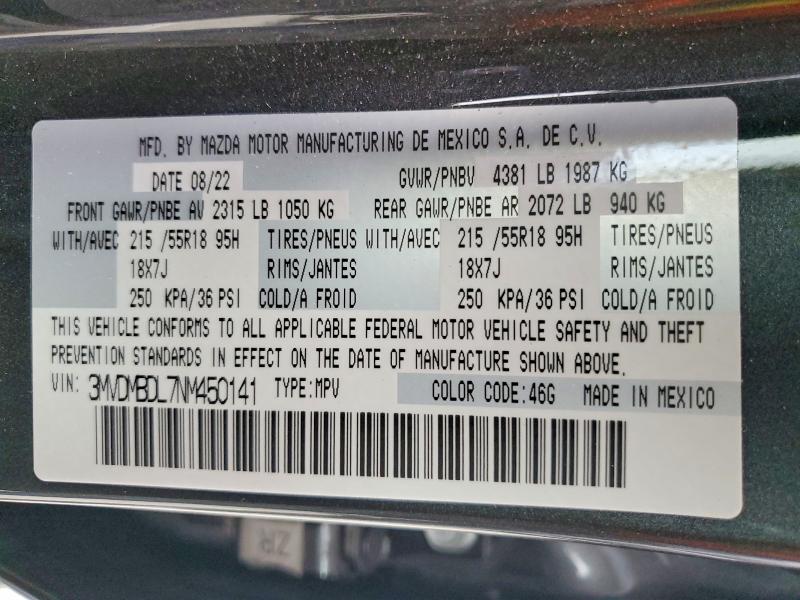 Продажа на аукционе авто 2022 Mazda Cx-30, vin: 3MVDMBDL7NM450141, номер лота: 57961786