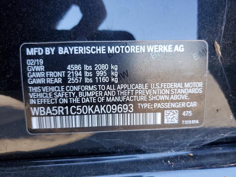 Aukcja sprzedaży 2019 Bmw 330i, vin: WBA5R1C50KAK09693, numer aukcji: 57376776