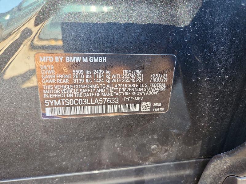 2020 Bmw X3 მანქანა იყიდება აუქციონზე, vin: 5YMTS0C03LLA57633, აუქციონის ნომერი: 57685786