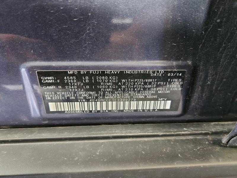 Продаж на аукціоні авто 2014 Subaru Outback, vin: 4S4BRCCC1E3300279, номер лоту: 58428616