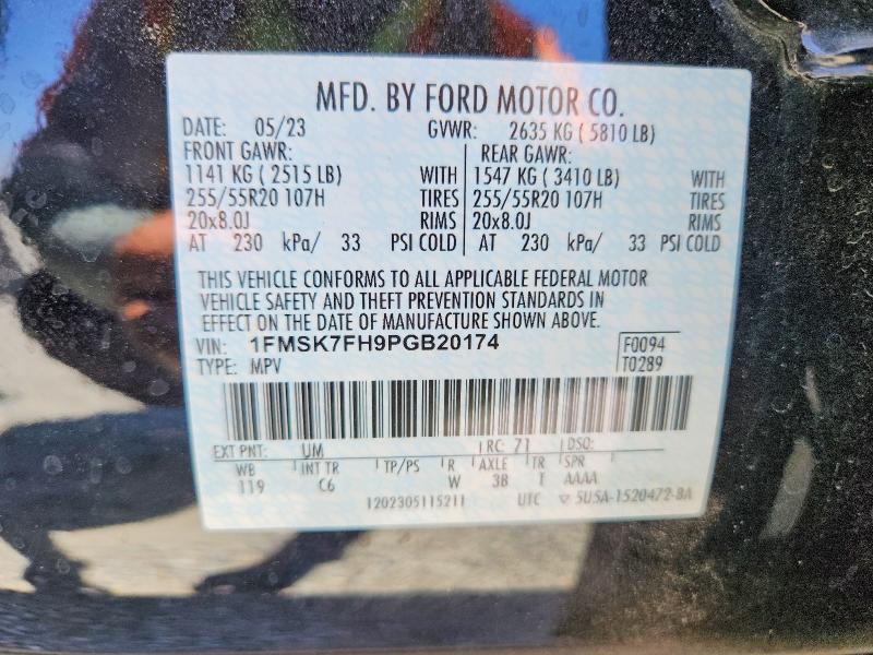 Aukcja sprzedaży 2023 Ford Explorer, vin: 1FMSK7FH9PGB20174, numer aukcji: 56509096