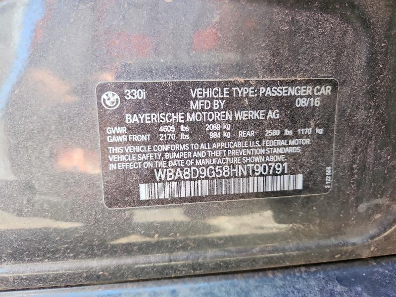 55338926 :رقم المزاد ، WBA8D9G58HNT90791 vin ، 2017 Bmw 330 مزاد بيع