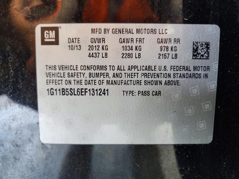 2014 Chevrolet Malibu მანქანა იყიდება აუქციონზე, vin: 1G11B5SL6EF131241, აუქციონის ნომერი: 55748186