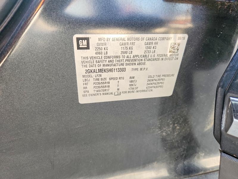 Продажа на аукционе авто 2017 Gmc Terrain, vin: 2GKALMEK5H6113303, номер лота: 56950456