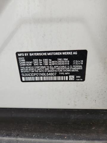 Продаж на аукціоні авто 2022 Bmw X3, vin: 5UX43DP01N9L64807, номер лоту: 55689076
