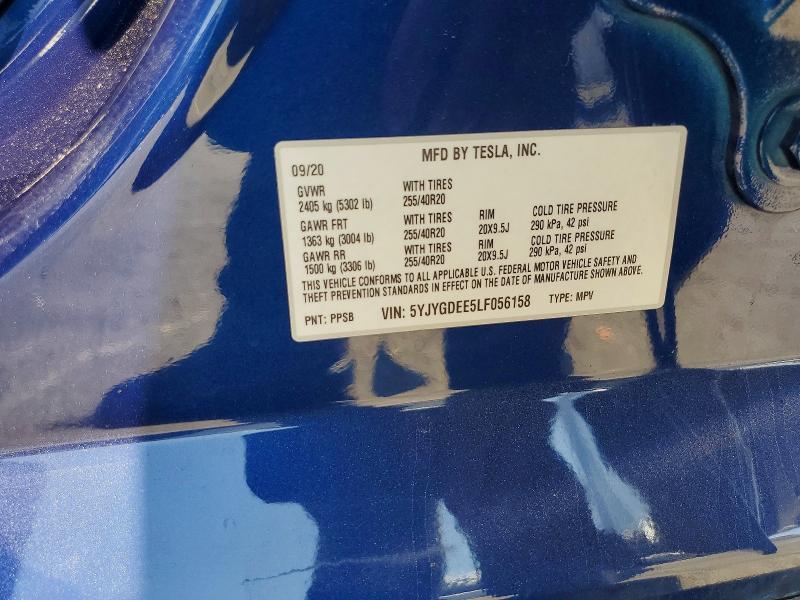 Продаж на аукціоні авто 2020 Tesla Model Y, vin: 5YJYGDEE5LF056158, номер лоту: 55921476