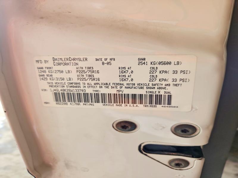 Продажа на аукционе авто 2006 Jeep Liberty, vin: 1J4GL48K26W133703, номер лота: 58536836