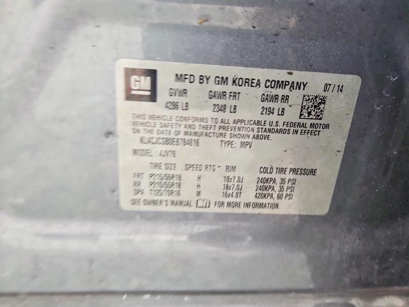 Aukcja sprzedaży 2014 Buick Encore, vin: KL4CJCSB0EB784616, numer aukcji: 58624546