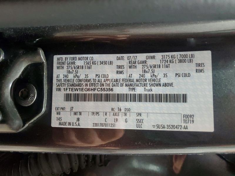 Продажа на аукционе авто 2017 Ford F150, vin: 1FTEW1EG6HFC55356, номер лота: 57064476