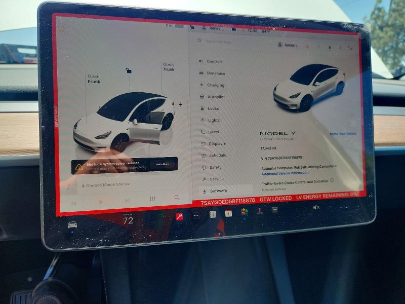 55427626 :رقم المزاد ، 7SAYGDED6RF118878 vin ، 2024 Tesla Model Y مزاد بيع