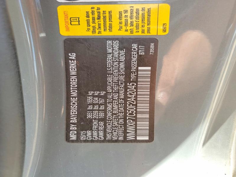 55682826 :رقم المزاد ، WMWXP7C50F2A42045 vin ، 2015 Mini Cooper مزاد بيع