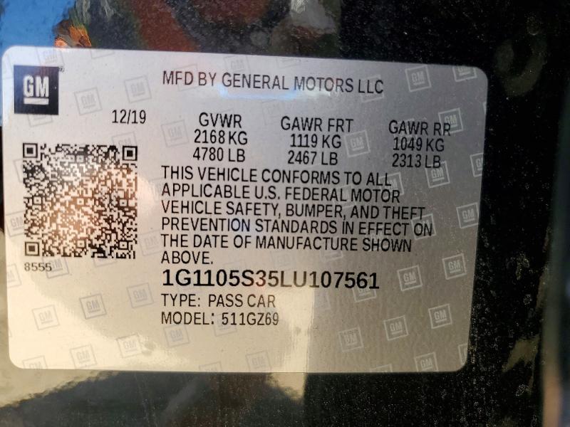 Продажа на аукционе авто 2020 Chevrolet Impala, vin: 1G1105S35LU107561, номер лота: 56838416
