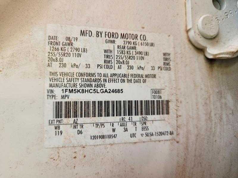 Продажа на аукционе авто 2020 Ford Explorer, vin: 1FM5K8HC5LGA24685, номер лота: 56281196
