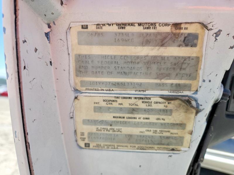 55616696 :رقم المزاد ، 1G1YY0782F5133192 vin ، 1985 Chevrolet Corvette مزاد بيع