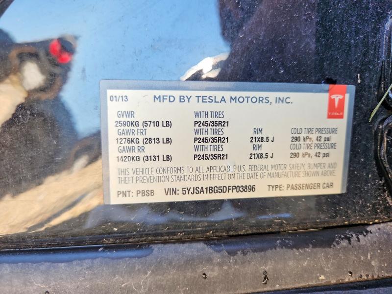 Продажа на аукционе авто 2013 Tesla Model S, vin: 5YJSA1BG5DFP03896, номер лота: 58914066
