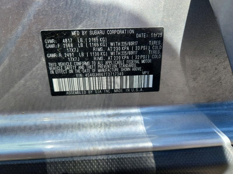 2026 Subaru Crosstrek მანქანა იყიდება აუქციონზე, vin: 4S4GUHB67T3717349, აუქციონის ნომერი: 56232906