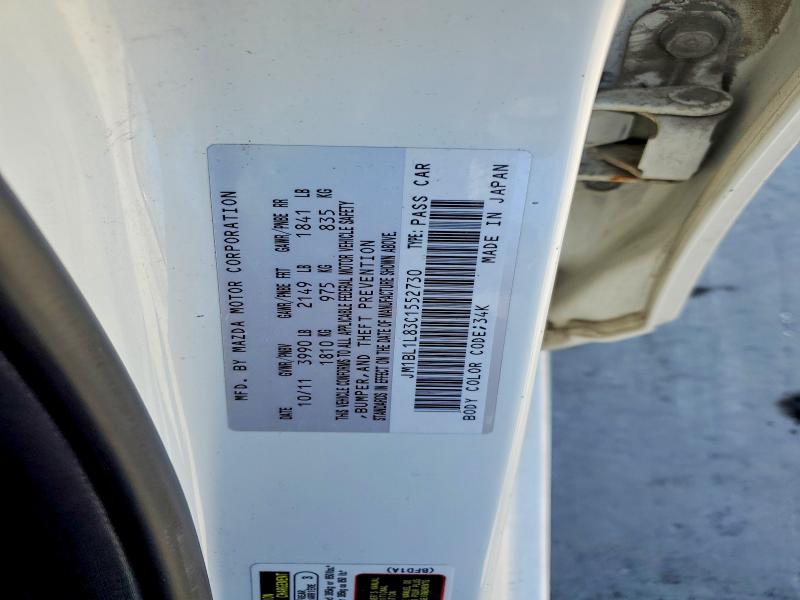 57015466 :رقم المزاد ، JM1BL1L83C1552730 vin ، 2012 Mazda 3 مزاد بيع